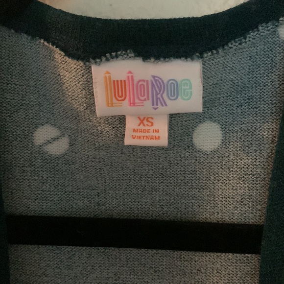 Navy Blue & White Polka Dot LuLaRoe Joy Duster Vest - NWT XS - Picture 2 of 8